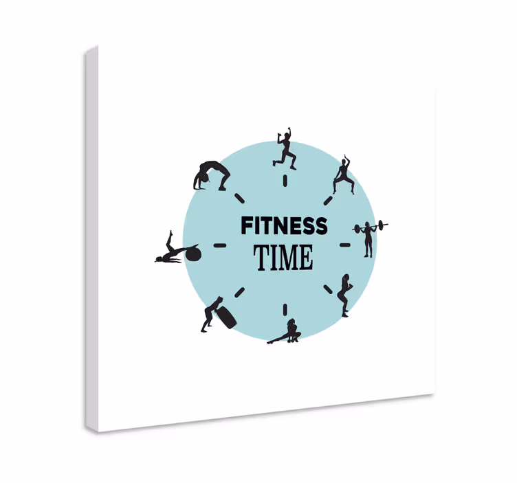 Canvas schilderij sport fitness tijd klok - TenStickers