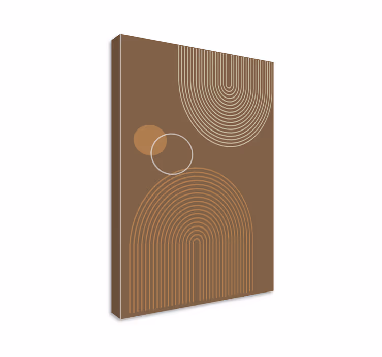Geometrische canvas schilderij gebogen lijnpatronen - TenStickers