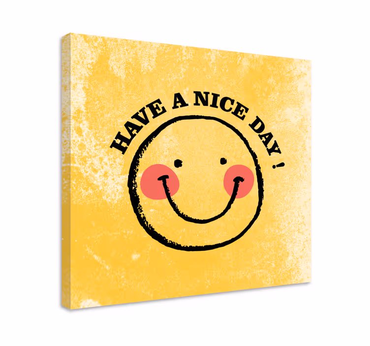 Canvas schilderij woonkamer "fijne dag" smiley - TenStickers