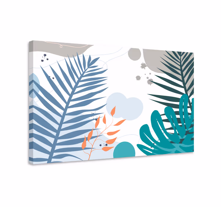 Canvas schilderij bloemen en planten moderne bladmotieven - TenStickers