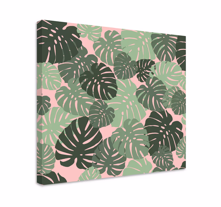 Canvas schilderij bloemen en planten tropische bladmotieven - TenStickers