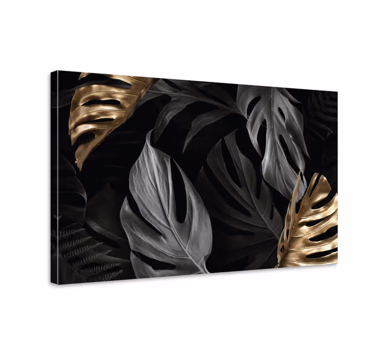 Canvas schilderij planten Elegante tropische bladeren - TenStickers