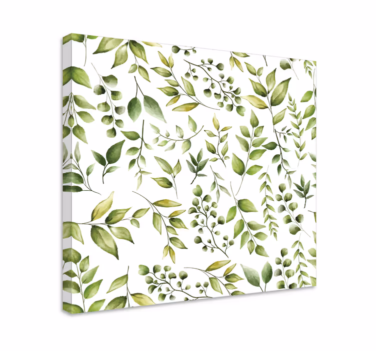 Canvas schilderij bloemen en planten weelderig groen patroon - TenStickers