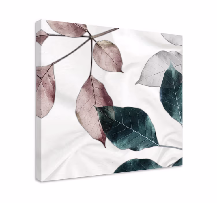Canvas schilderij bloemen en planten elegant bladarrangement - TenStickers