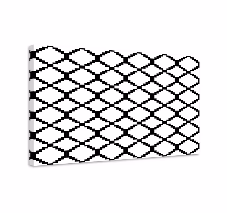 Zwart-wit patroon Geometrische canvas schilderij - TenStickers