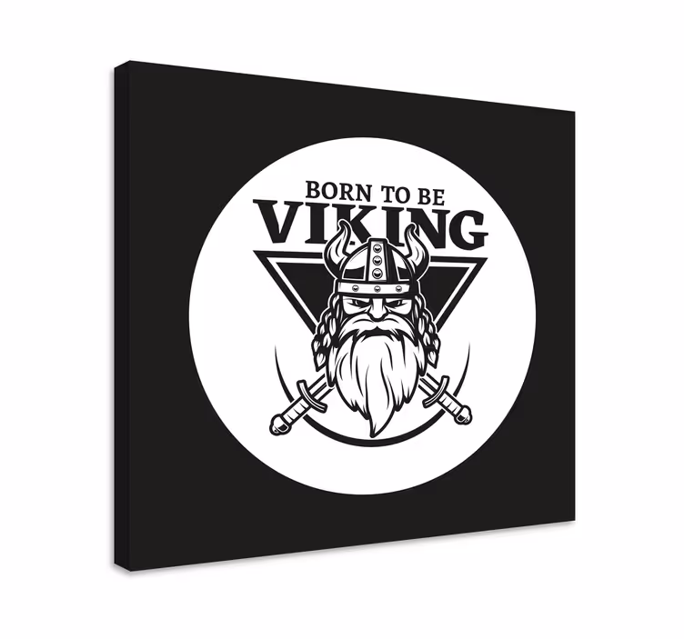 Viking krijger embleem Personages canvas schilderij - TenStickers