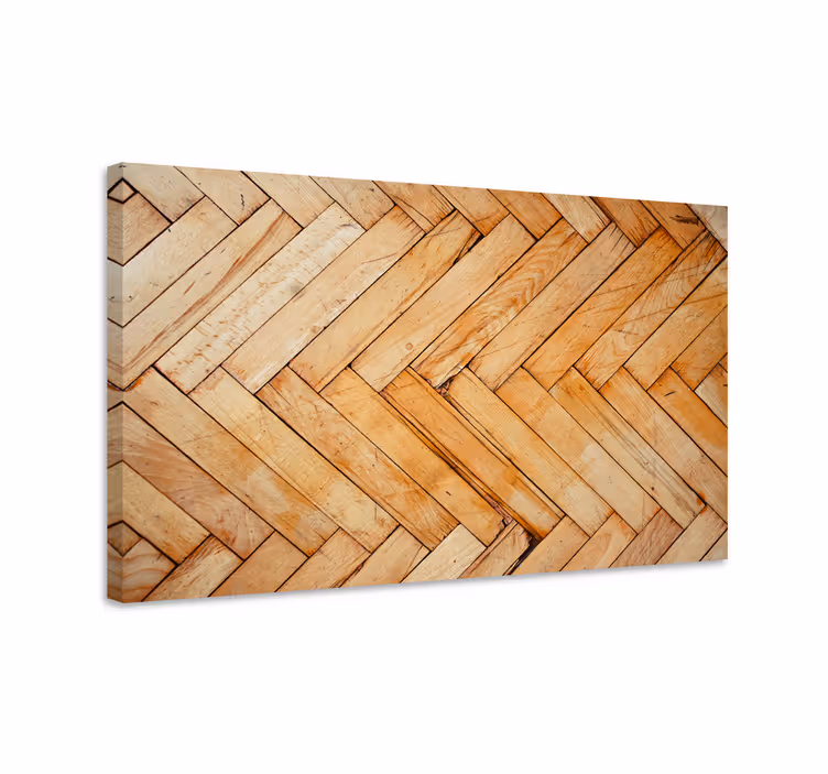 Ornament canvas schilder haringbone houten patroon - TenStickers