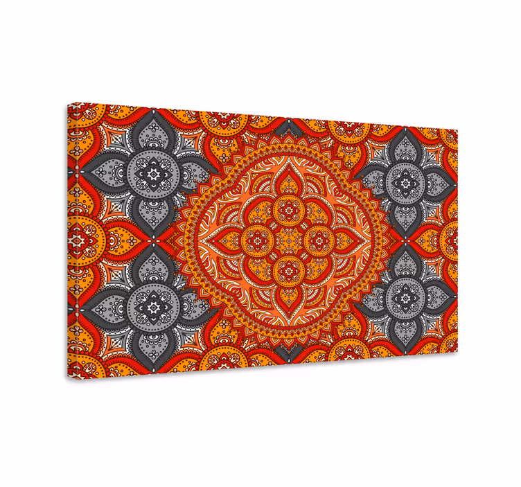 Canvas schilderij mandala ingewikkeld bloemenpatroon - TenStickers