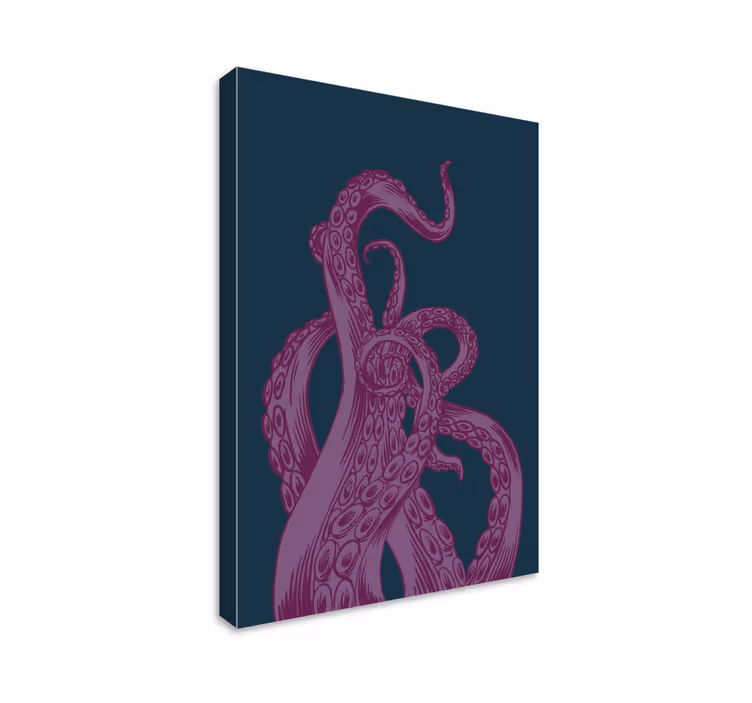 Canvas schilderij vis octopus tentakels design - TenStickers