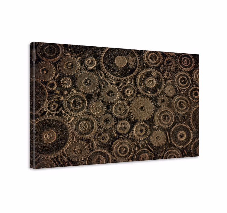 Modern canvas schilderij complexe tandwielpatronen - TenStickers