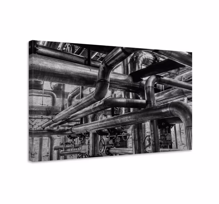 Ornament canvas schilder industrieel pijpleidingsnetwerk - TenStickers