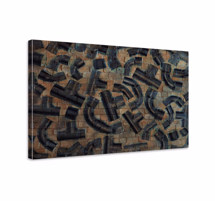Ornament canvas schilder abstracte pijppatronen - TenStickers
