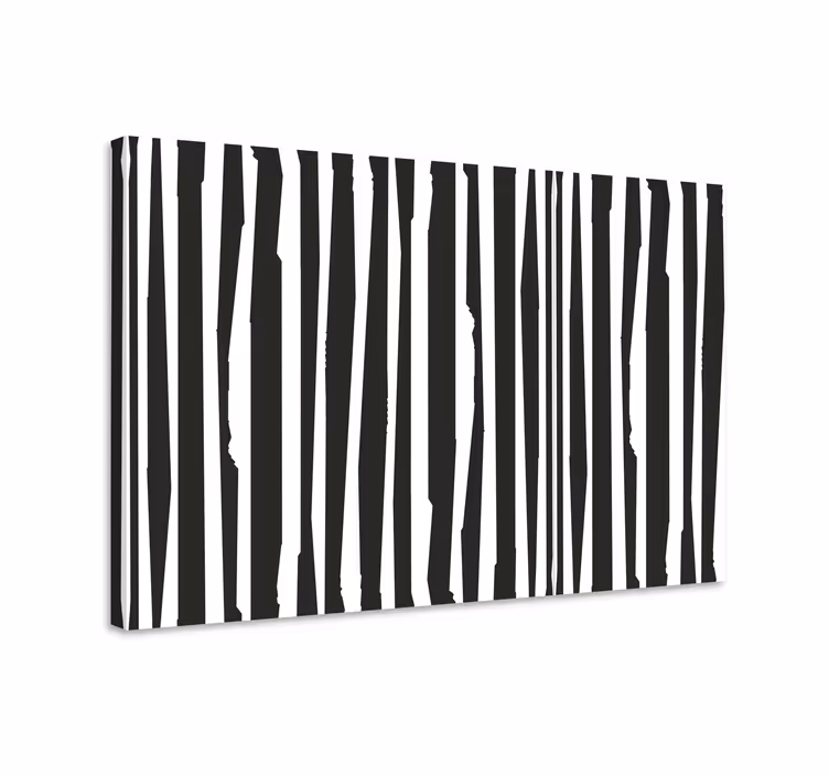 Opvallende monochrome strepen Canvas schilderij Boeddha - TenStickers