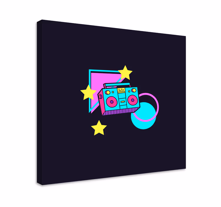 Canvas schilderij muziek retro boombox - TenStickers