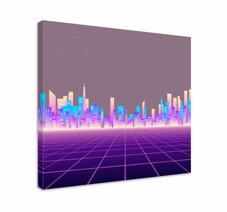 Canvas schilderij landen en steden stijlvolle stadsscène - TenStickers