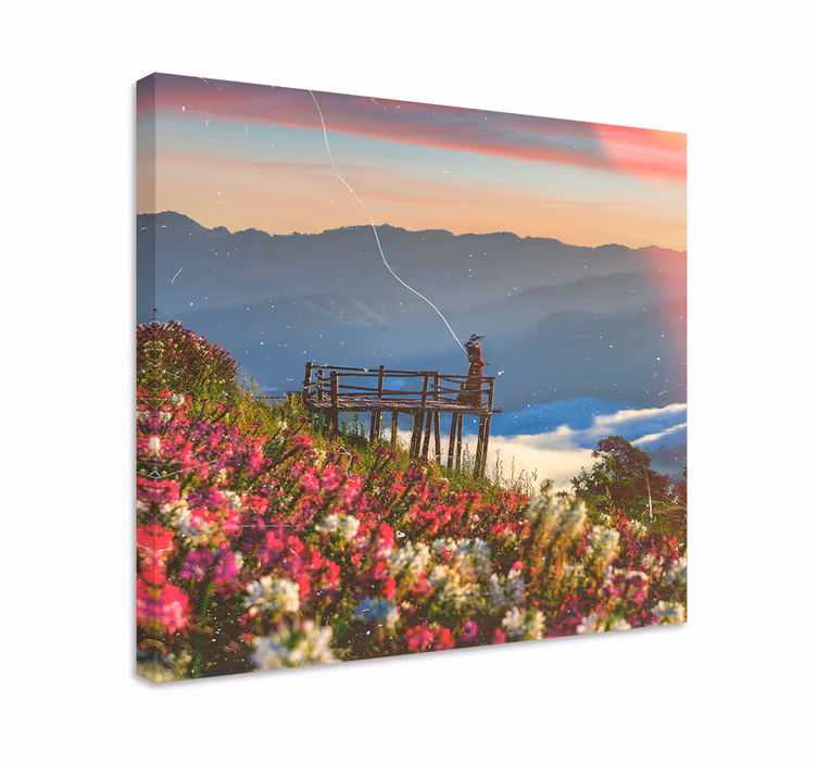 Canvas landschap bergzicht sereniteit - TenStickers