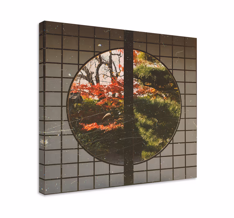 Canvas landschap japanse tuin sereniteit - TenStickers