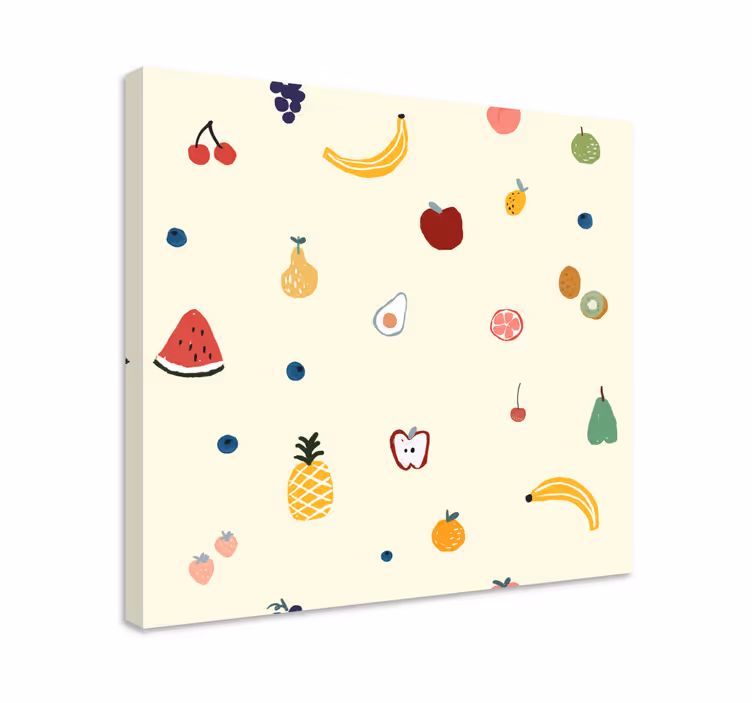 Canvas stilleven en fruit kleurrijke vruchtenspreiding - TenStickers