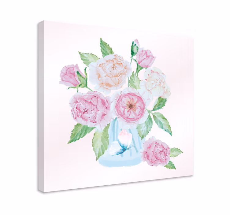 Canvas schilderij bloemen en planten boeket arrangement - TenStickers