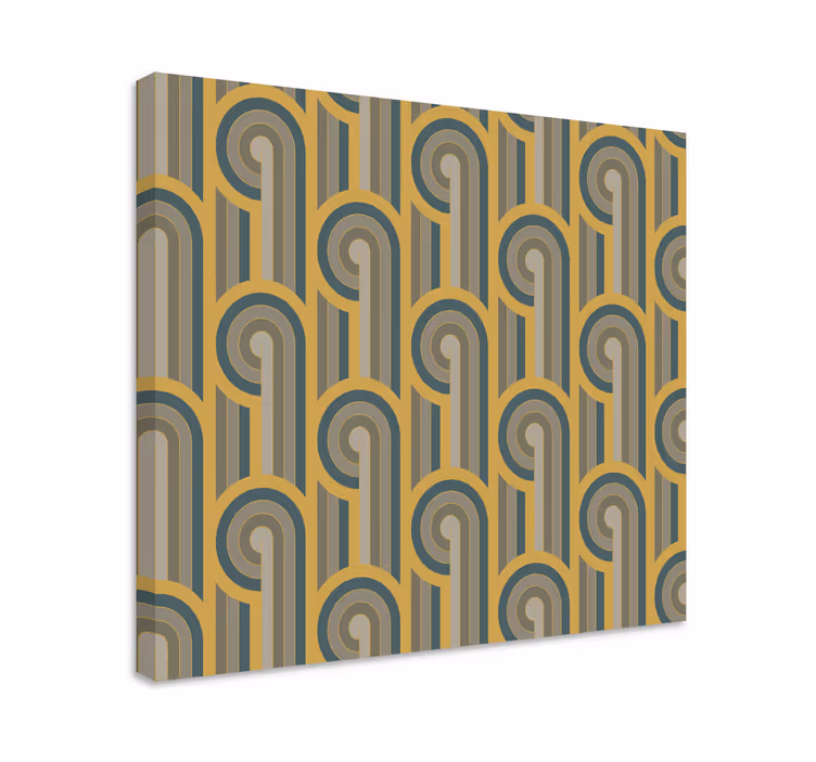 Geometrische canvas schilderij gebogen lijnen patroon - TenStickers
