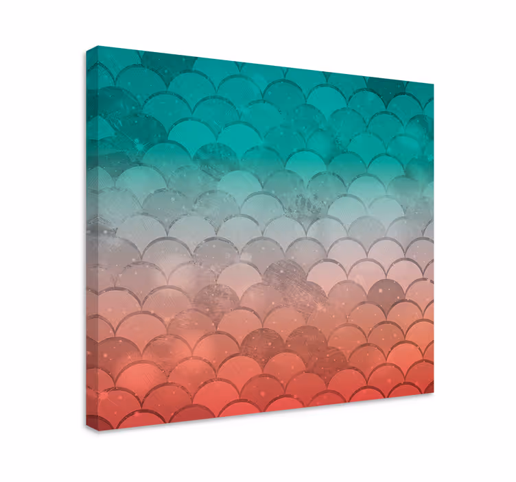 Geometrische canvas schilderij gebogen golfpatronen - TenStickers