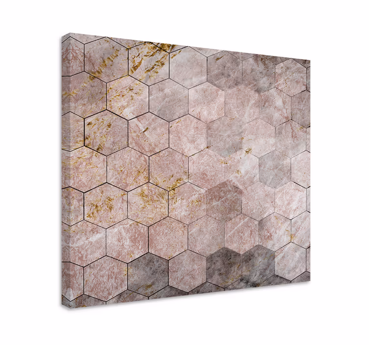 Hexagonaal textuurpatroon Geometrische canvas schilderij - TenStickers
