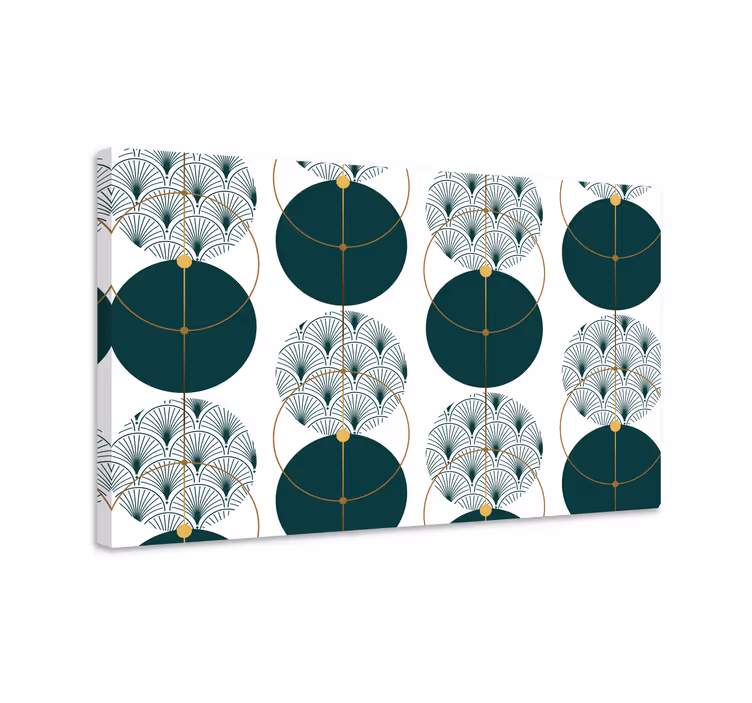Modern canvas schilderij geometrisch waaier motief - TenStickers