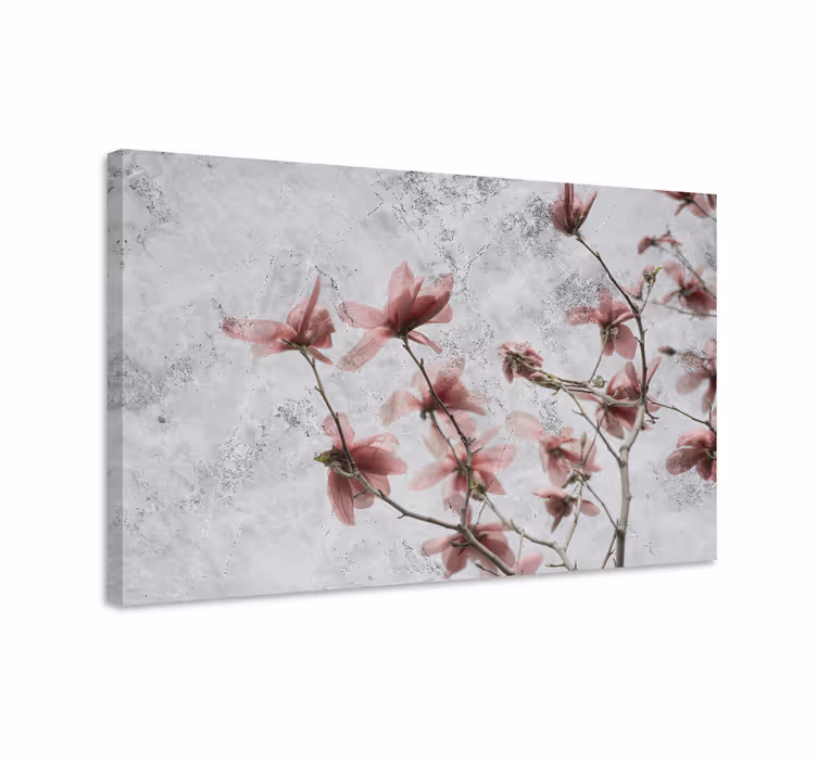 Canvas schilderij bloemen en planten zachte roze bloesems - TenStickers