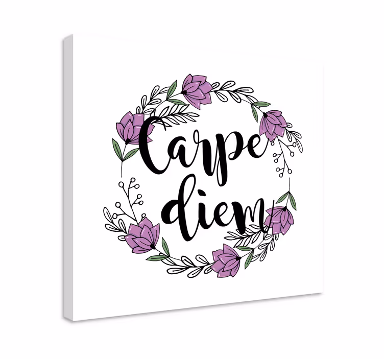 Canvas schilderij tekst bloemenquote ontwerp - TenStickers