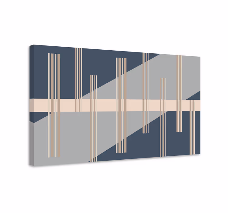 Modern canvas schilderij geometrische lijnstructuur - TenStickers