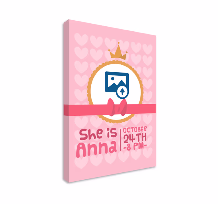 Canvas schilderij baby's verjaardagsfeest banner - TenStickers