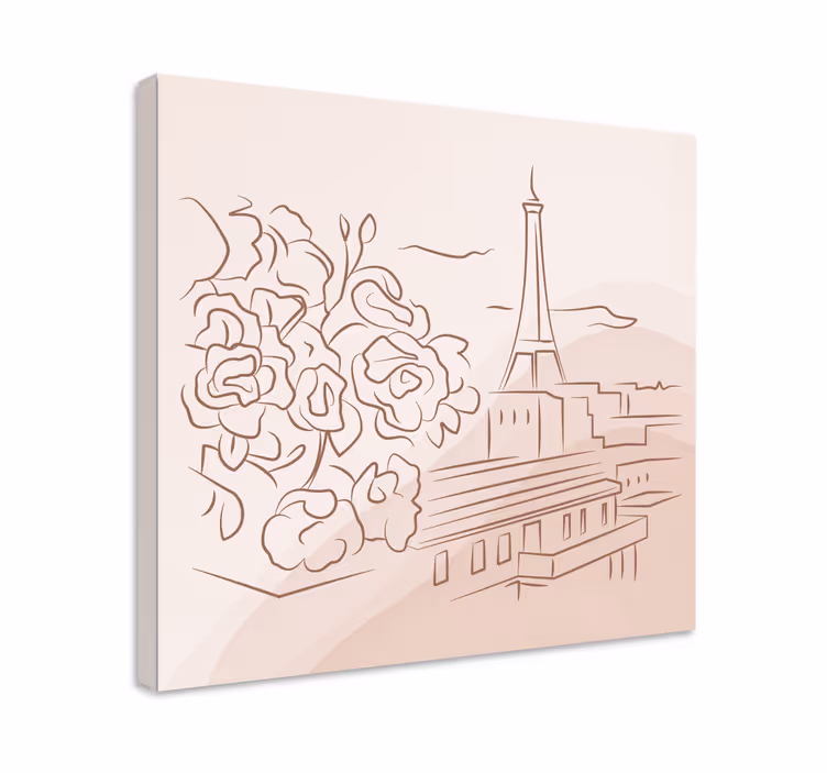 Canvas schilderij landen en steden parijse bloemenpracht - TenStickers