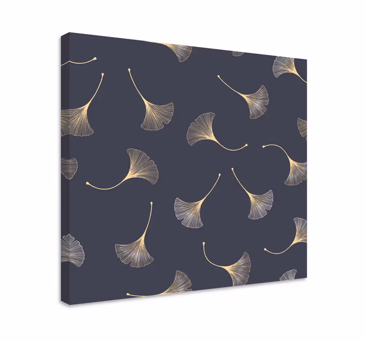 Canvas schilderij bloemen en planten ginkgo bladeren patroon - TenStickers