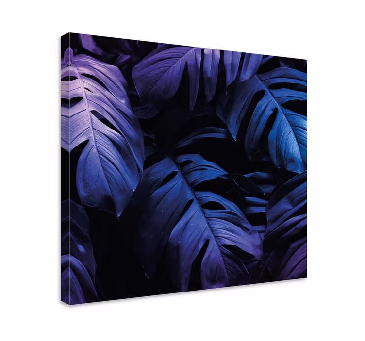 Canvas schilderij bloemen en planten tropische bladeren - TenStickers