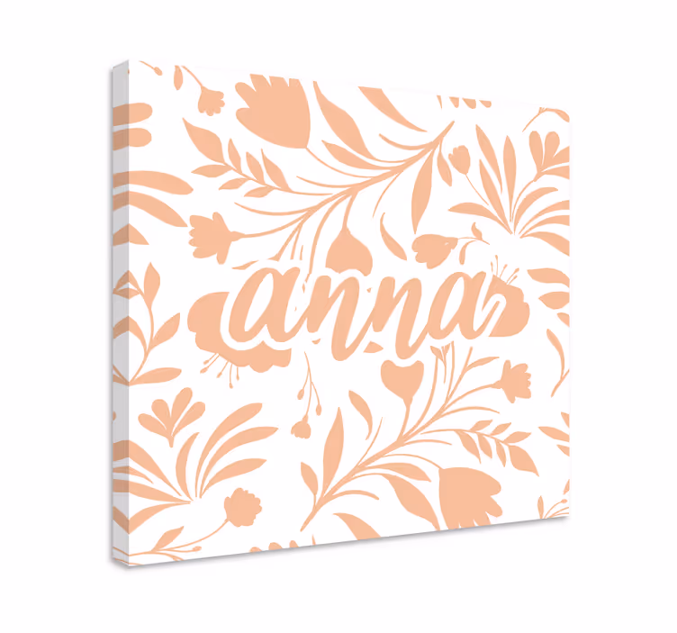 Canvas schilderij planten Roze vintage bladerenpatroon - TenStickers