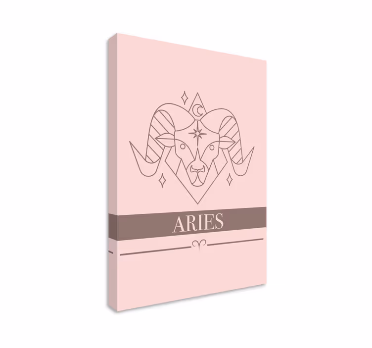 Canvas schilderij slaapkamer Ram roze kaart sterrenbeeld ontwerp - TenStickers