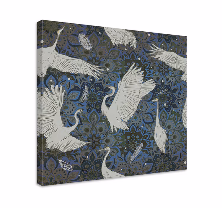 Canvas schilderij vis elegante kraanvogels dans - TenStickers