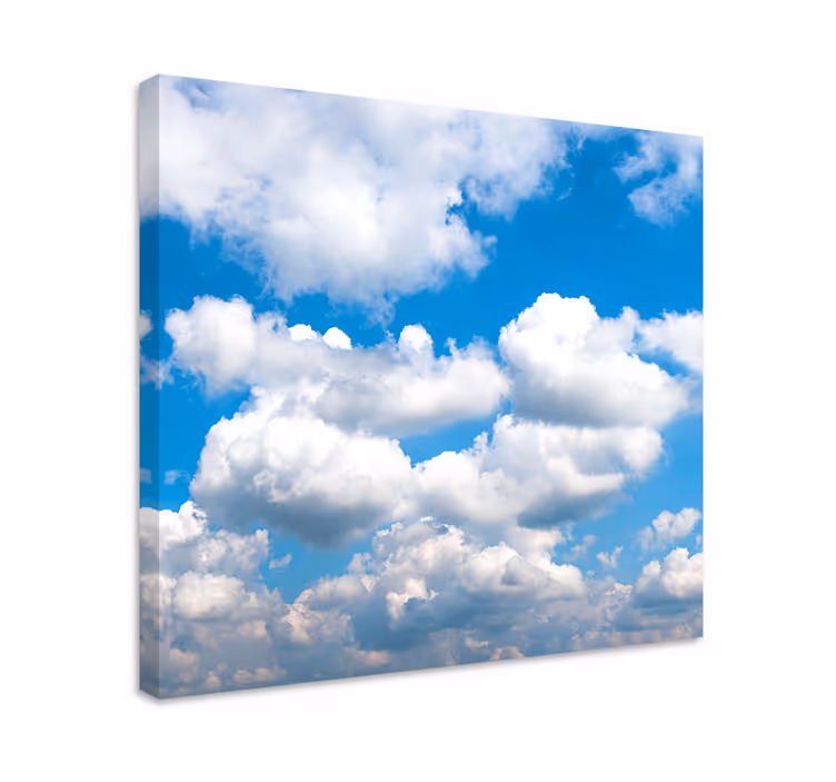 Donzige witte wolken Canvas landschap - TenStickers