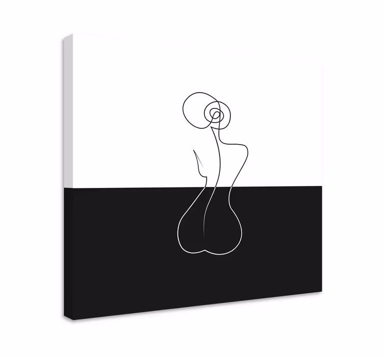 Canvas schilderij abstract minimalistische lijntekening - TenStickers