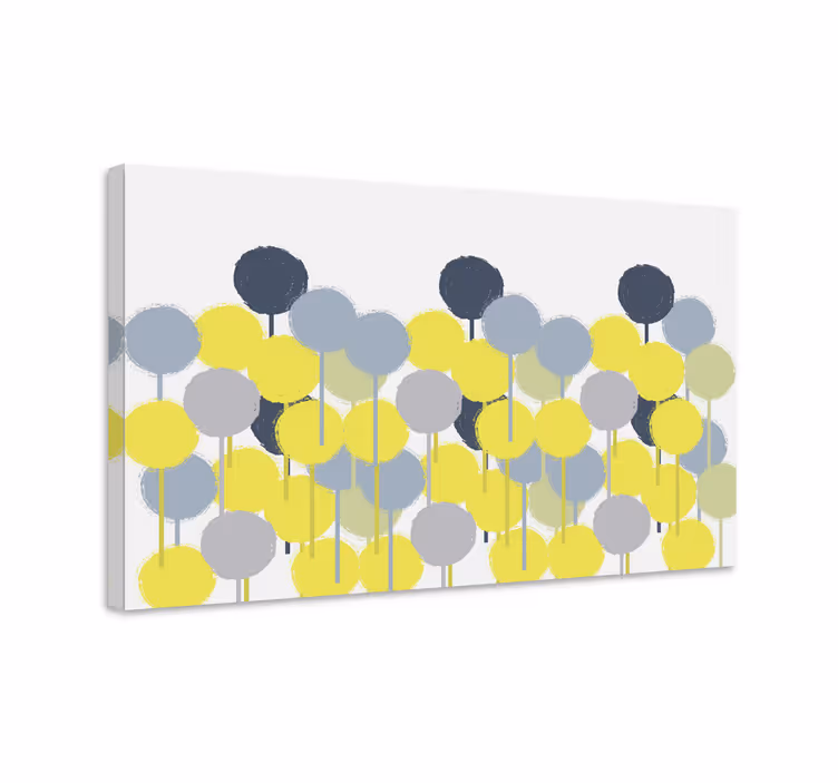 Geometrische canvas schilderij circulair patroon ontwerp - TenStickers