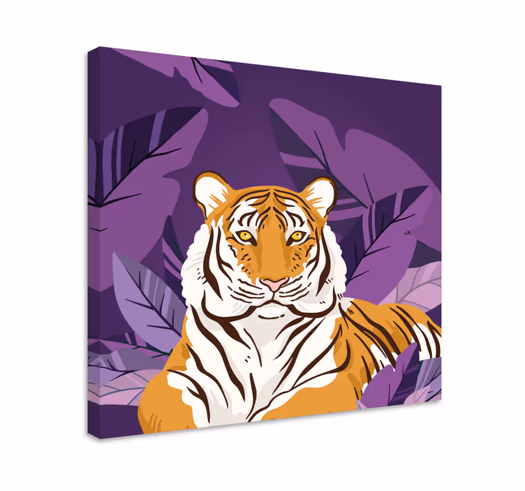 Canvas schilderij dieren majestueus tijgerportret - TenStickers