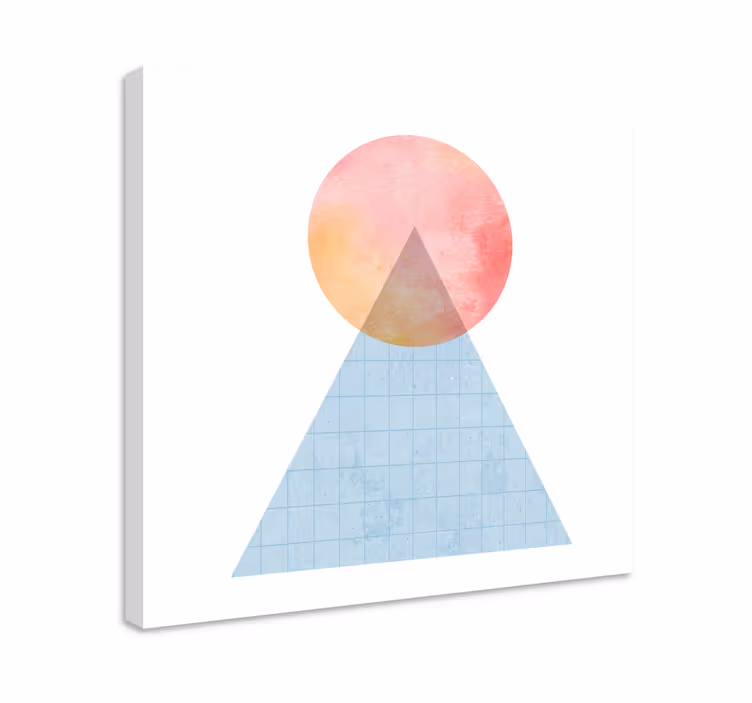 Driehoek zonsondergang vorm Geometrische canvas schilderij - TenStickers