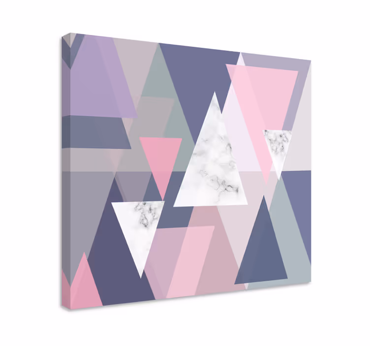 Geometrische canvas schilderij abstracte driehoekpatronen - TenStickers
