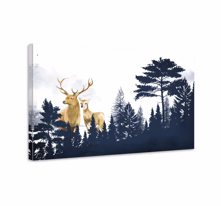 Canvas schilderij herten majestueuze herten - TenStickers