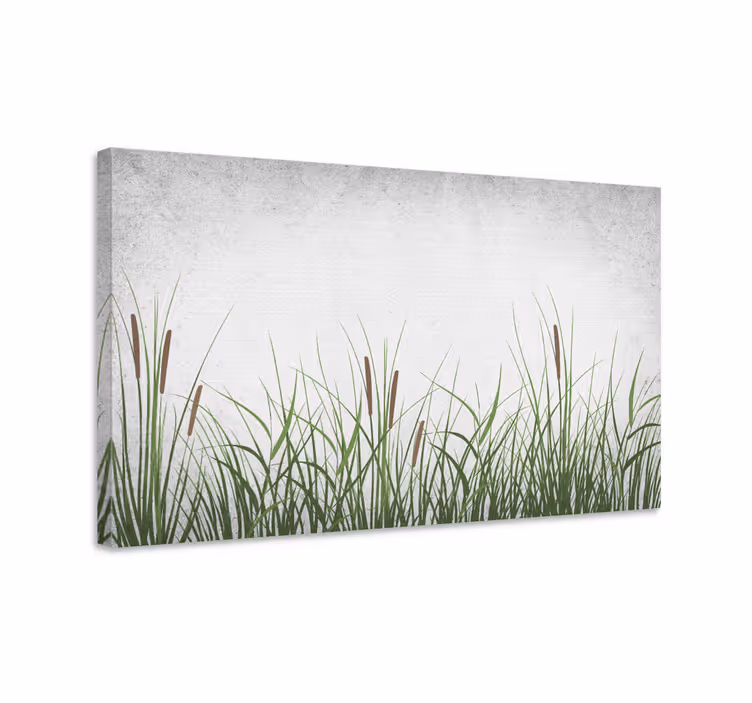 Canvas schilderij bloemen en planten natuurlijke grastextuur - TenStickers