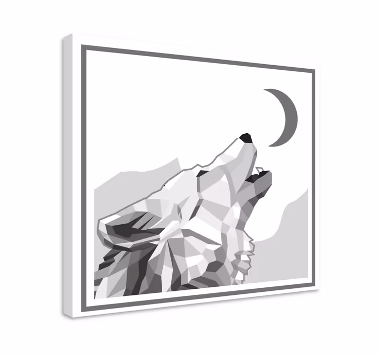 Canvas schilderij hond huilende wolf - TenStickers