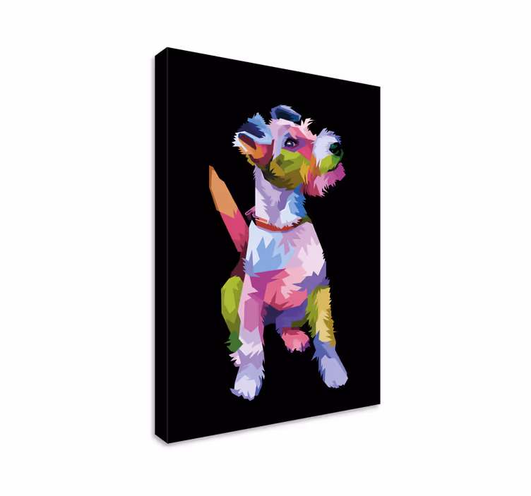 Canvas schilderij honden Geometrische dieren fox terrier - TenStickers
