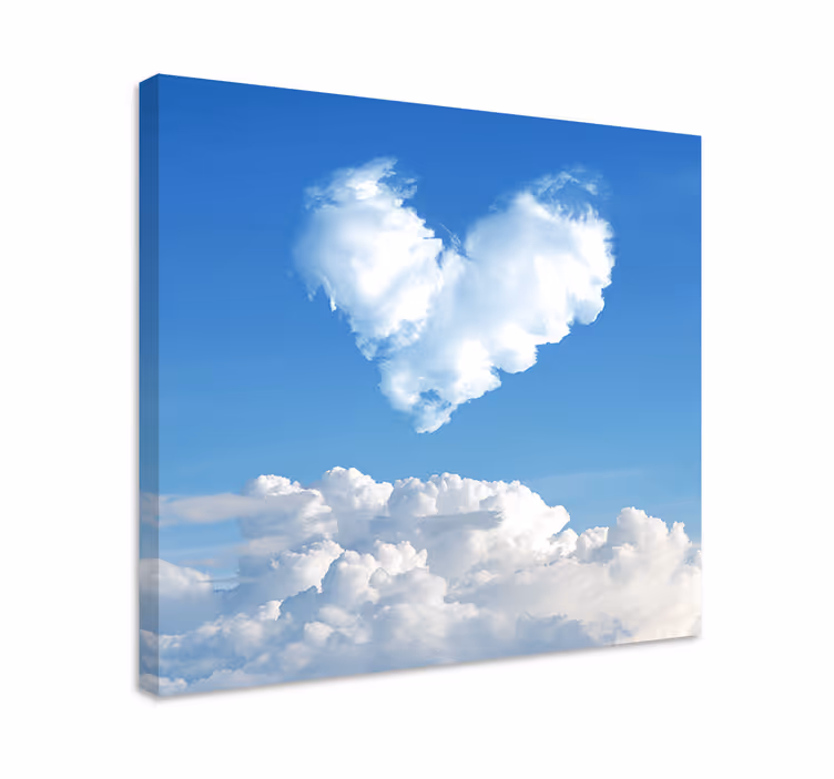 Alphabet en letters canvas schilderij hartvormige wolk - TenStickers