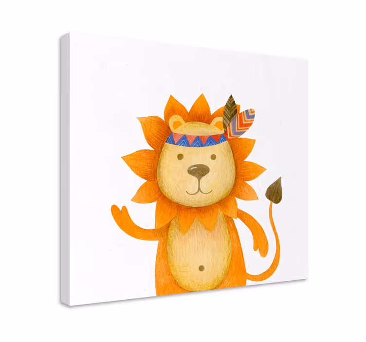 Canvas schilderij dieren vriendelijke leeuw karakter - TenStickers