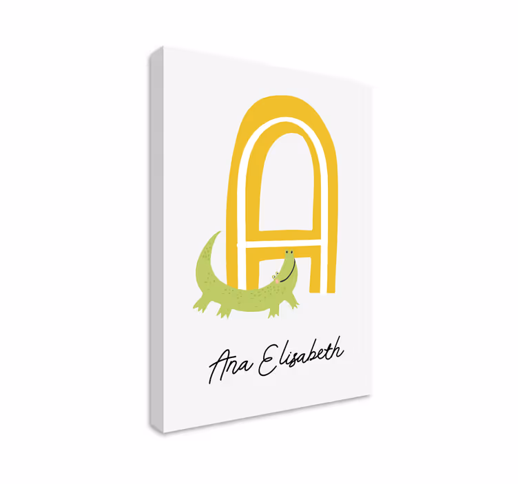 Alphabet en letters canvas schilderij krokodil vriend - TenStickers